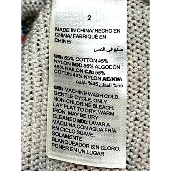 Chicos Size 2 Large Multicolor Tunic Paisley Knit Tunic Boho City Resort Style - Picture 8 of 13